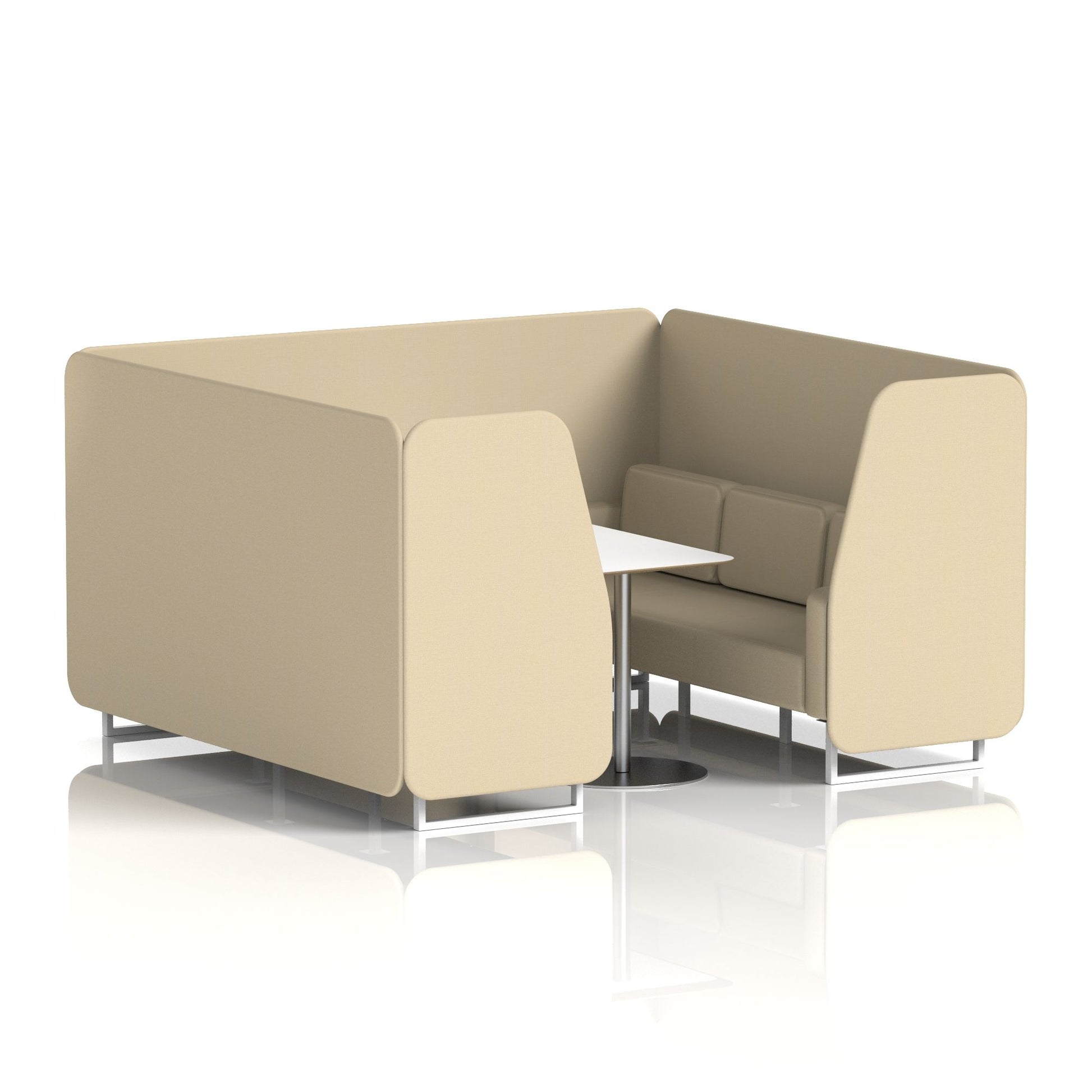 Brixworth Booth With White Legs And White Table In Single Tone