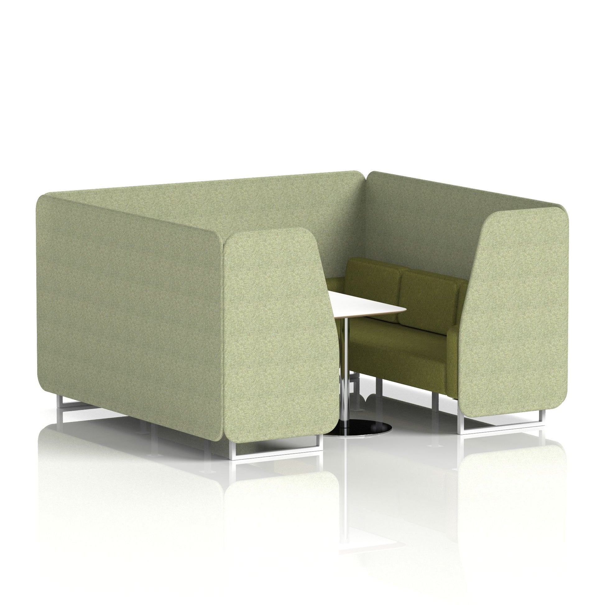 Brixworth Booth With White Legs And White Table In Two Tone