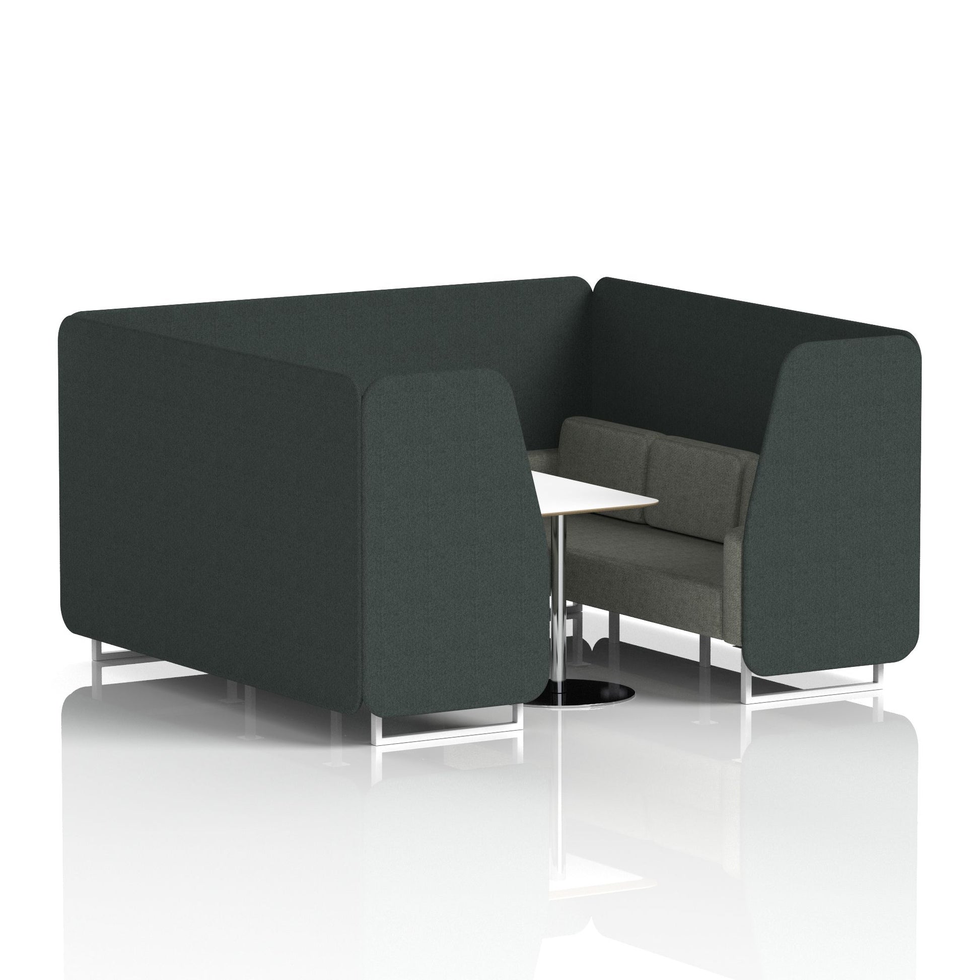 Brixworth Booth With White Legs And White Table In Two Tone