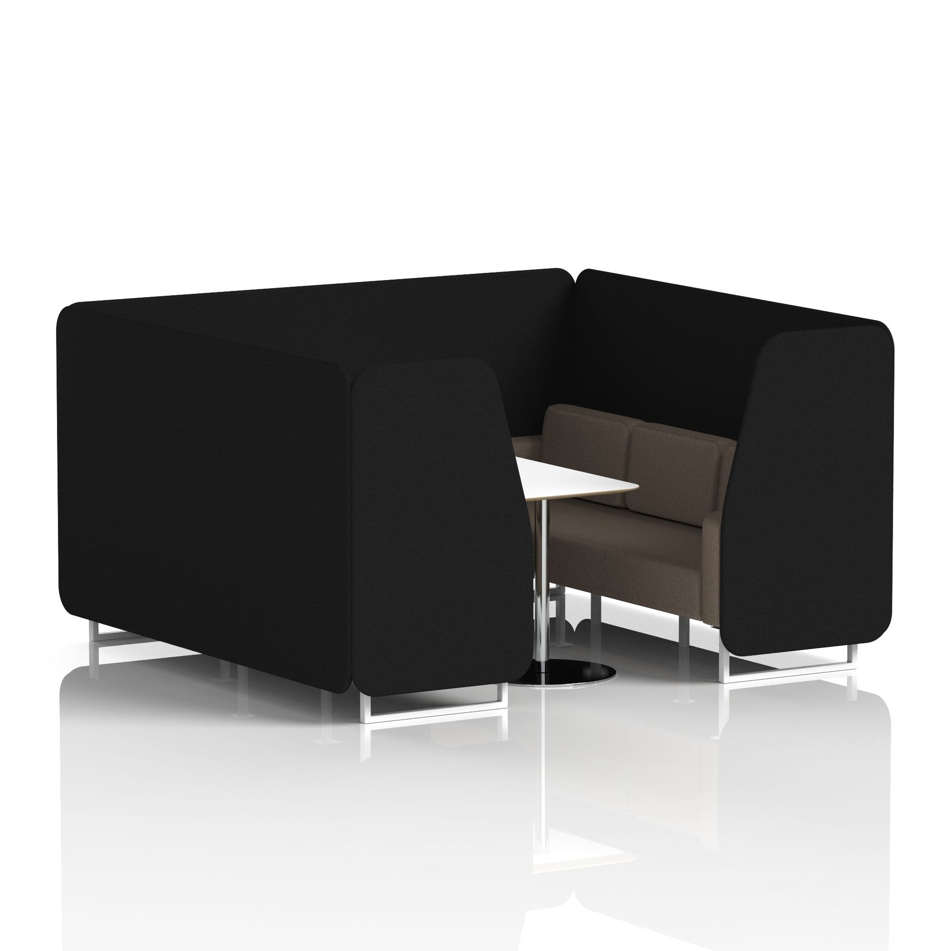 Brixworth Booth With White Legs And White Table In Two Tone
