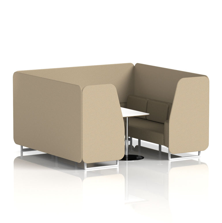 Brixworth Booth With White Legs And White Table In Two Tone