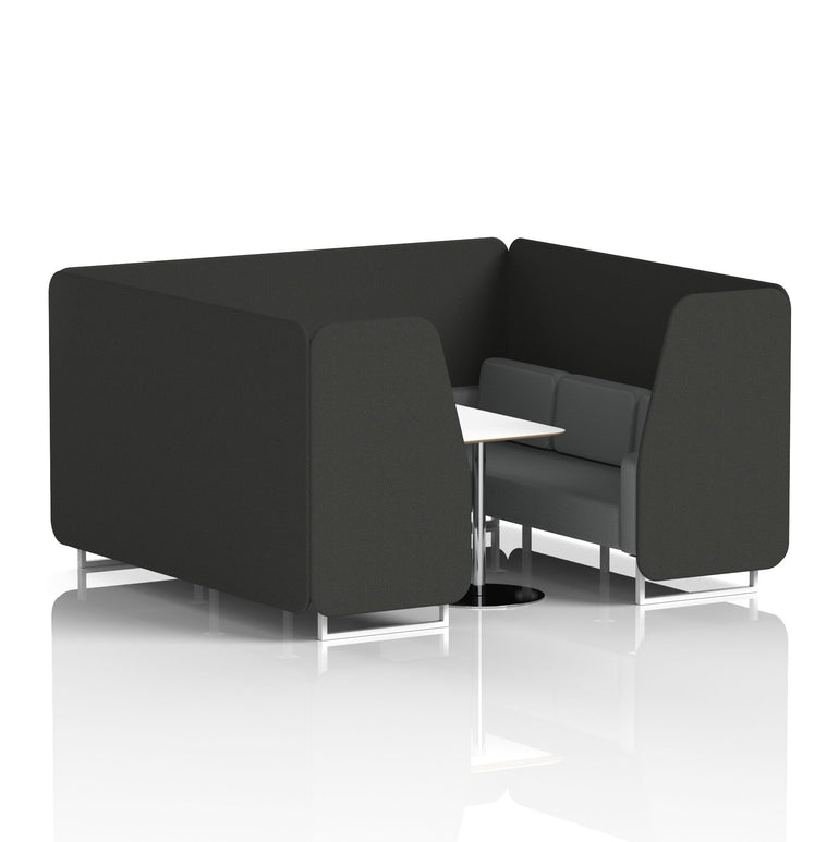 Brixworth Booth With White Legs And White Table In Two Tone