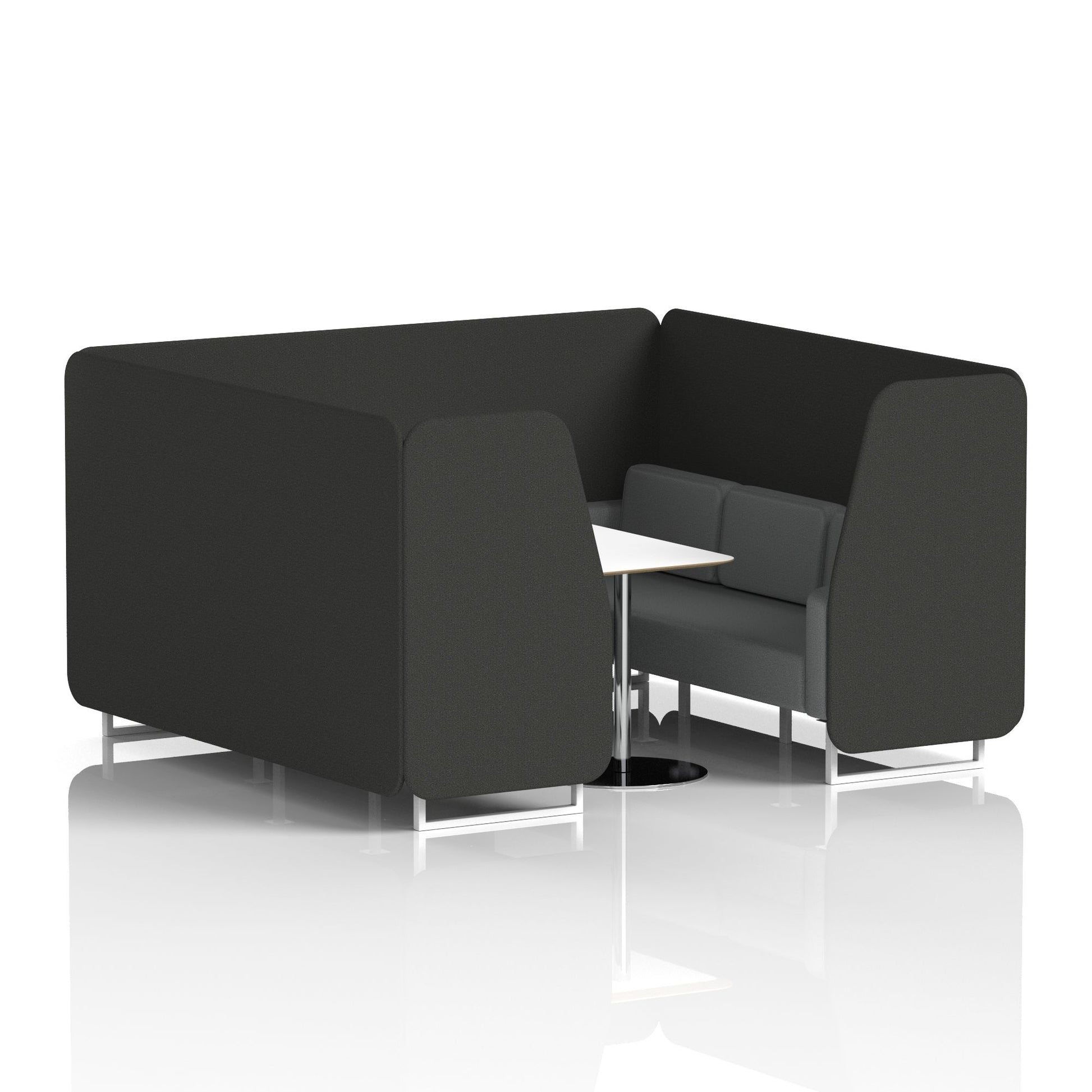 Brixworth Booth With White Legs And White Table In Two Tone