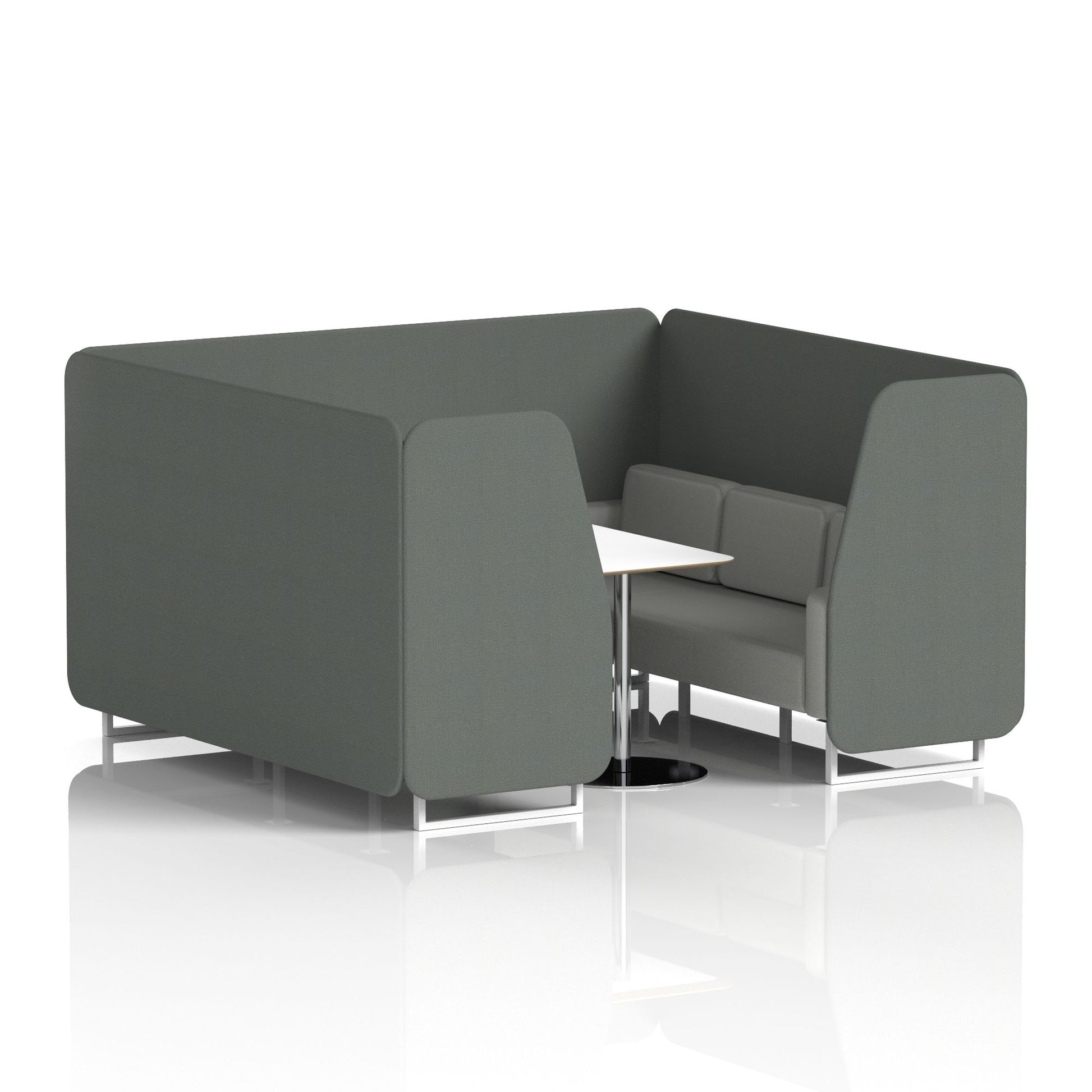 Brixworth Booth With White Legs And White Table In Two Tone
