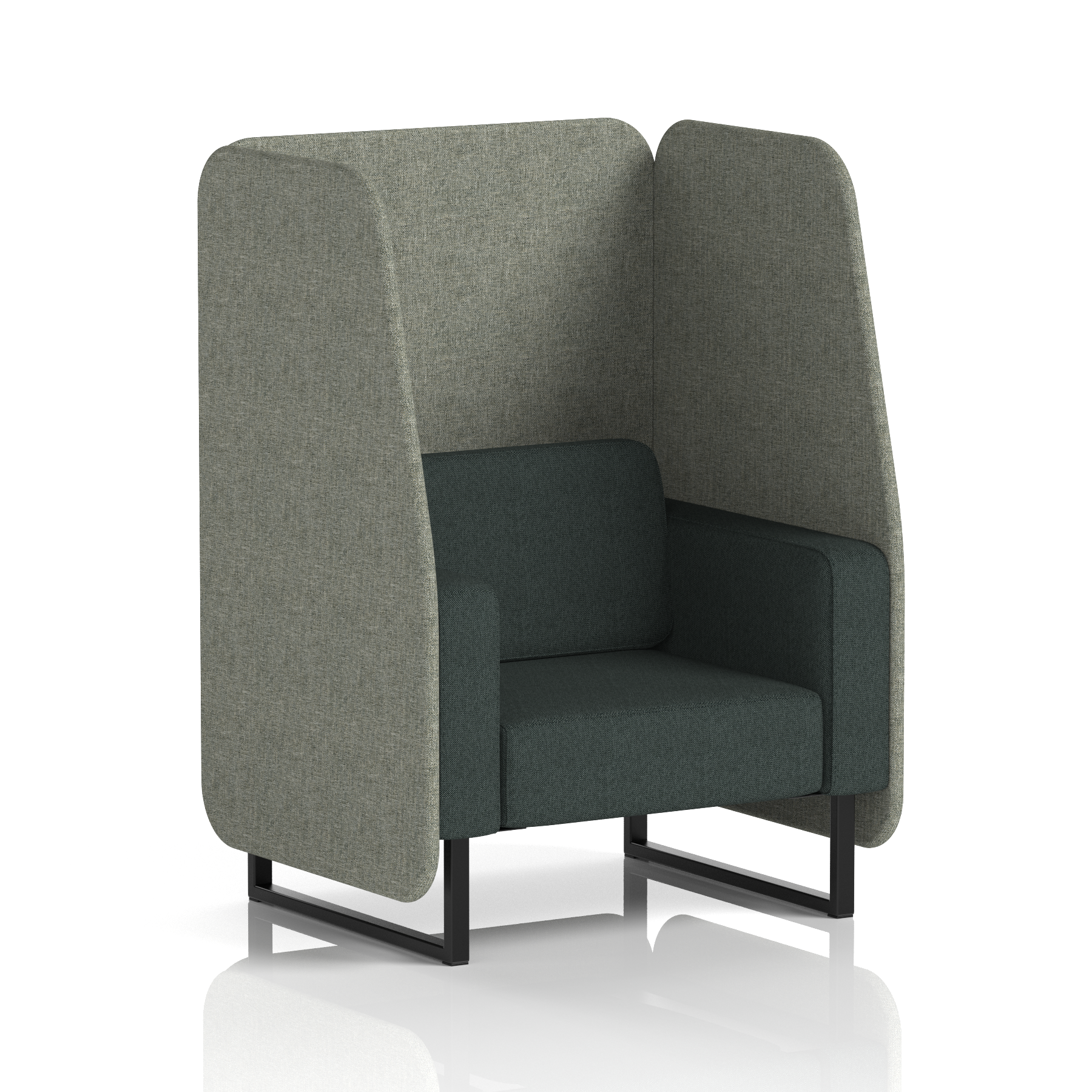 Brixworth Open Booth With Black Legs in Two Tone