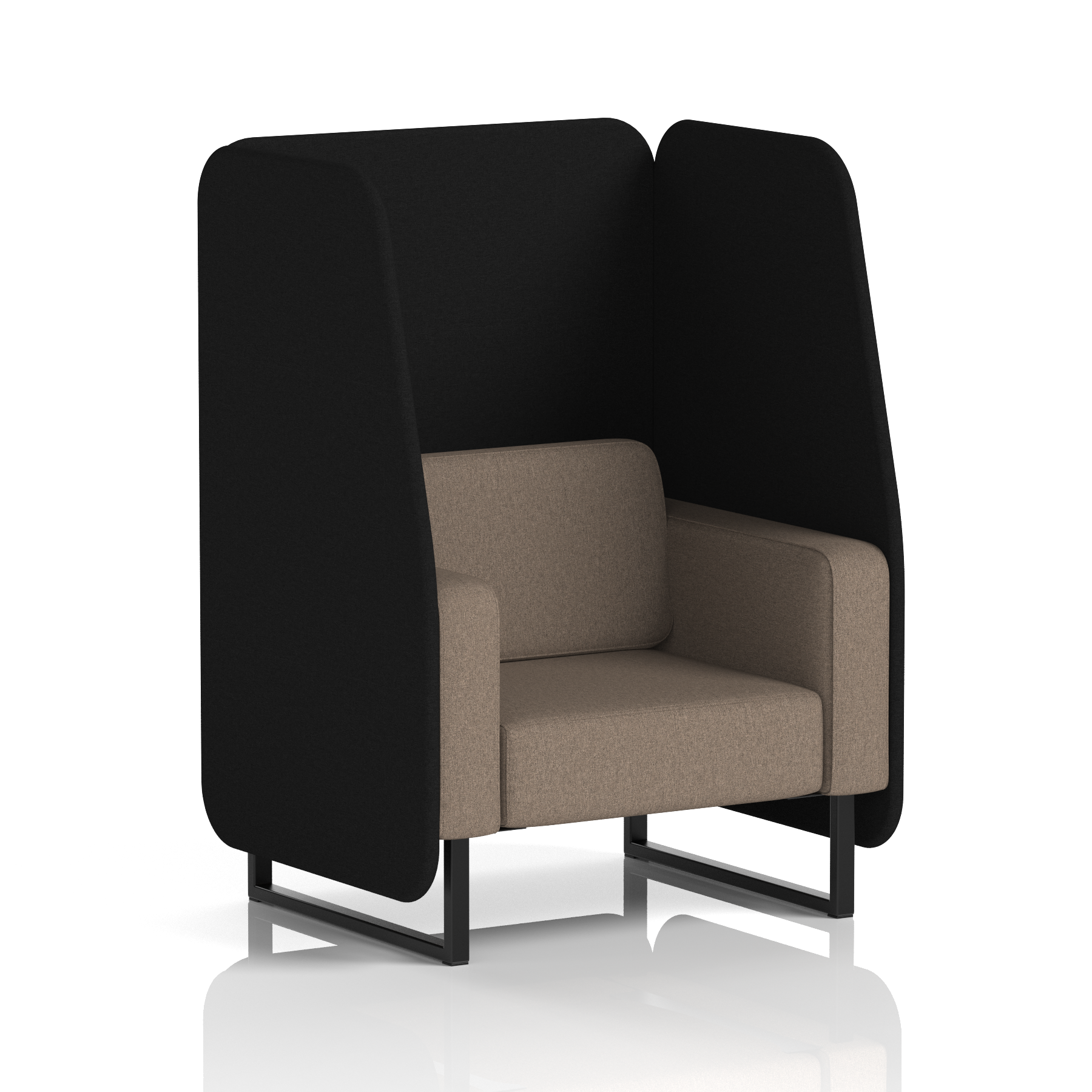 Brixworth Open Booth With Black Legs in Two Tone