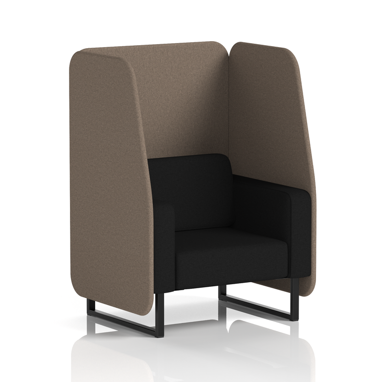 Brixworth Open Booth With Black Legs in Two Tone