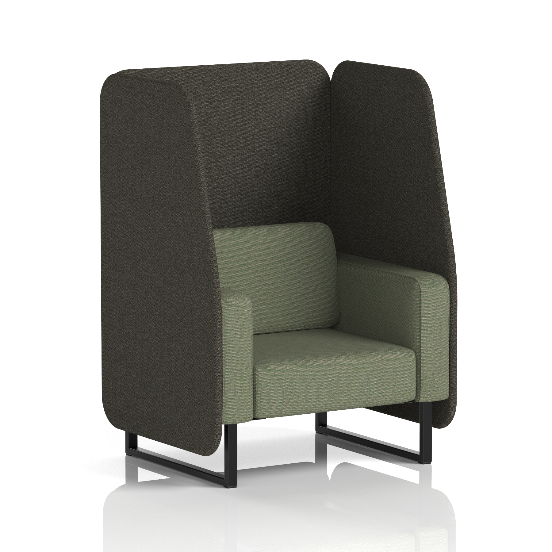 Brixworth Open Booth With Black Legs in Two Tone