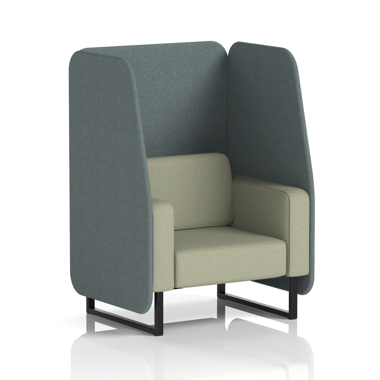 Brixworth Open Booth With Black Legs in Two Tone