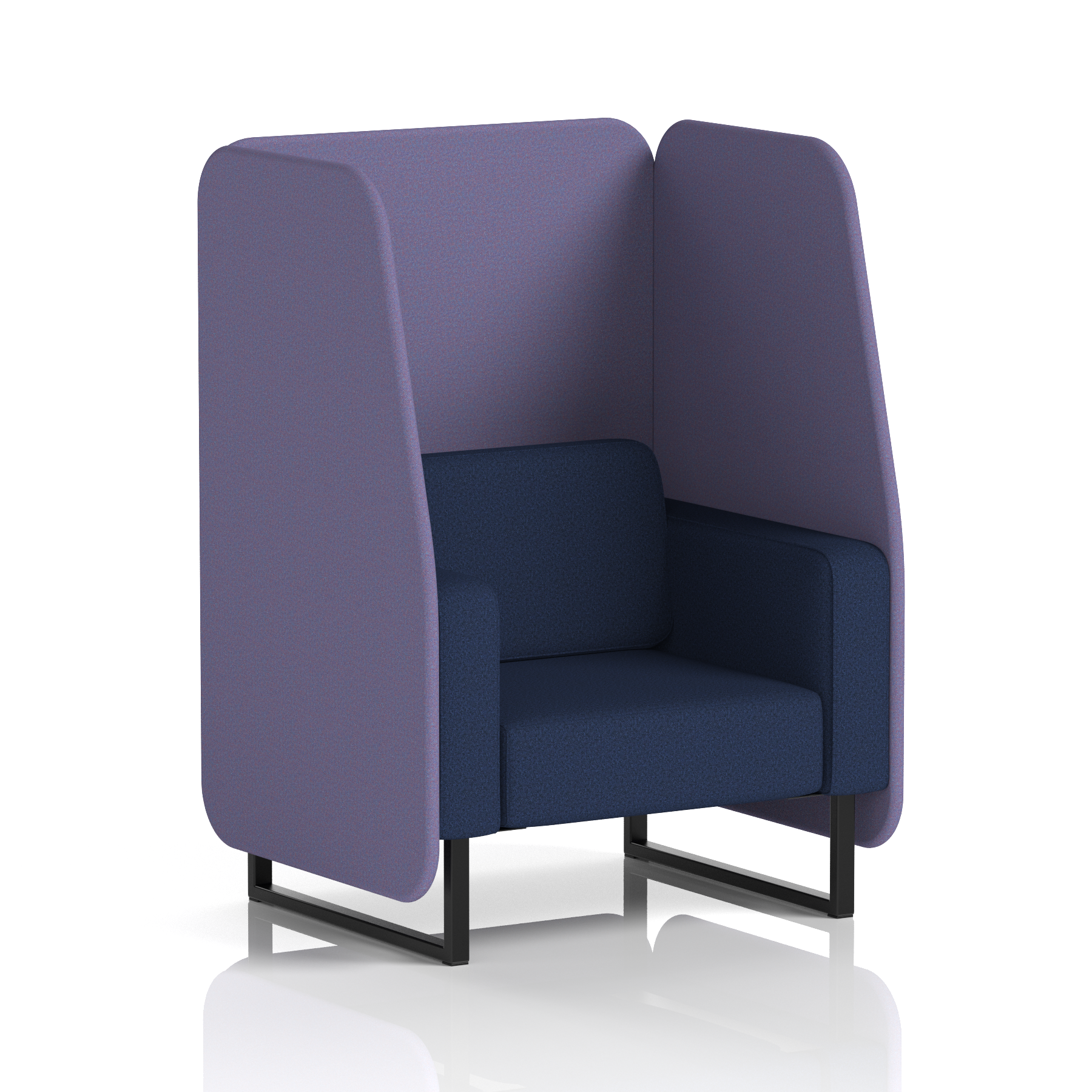 Brixworth Open Booth With Black Legs in Two Tone