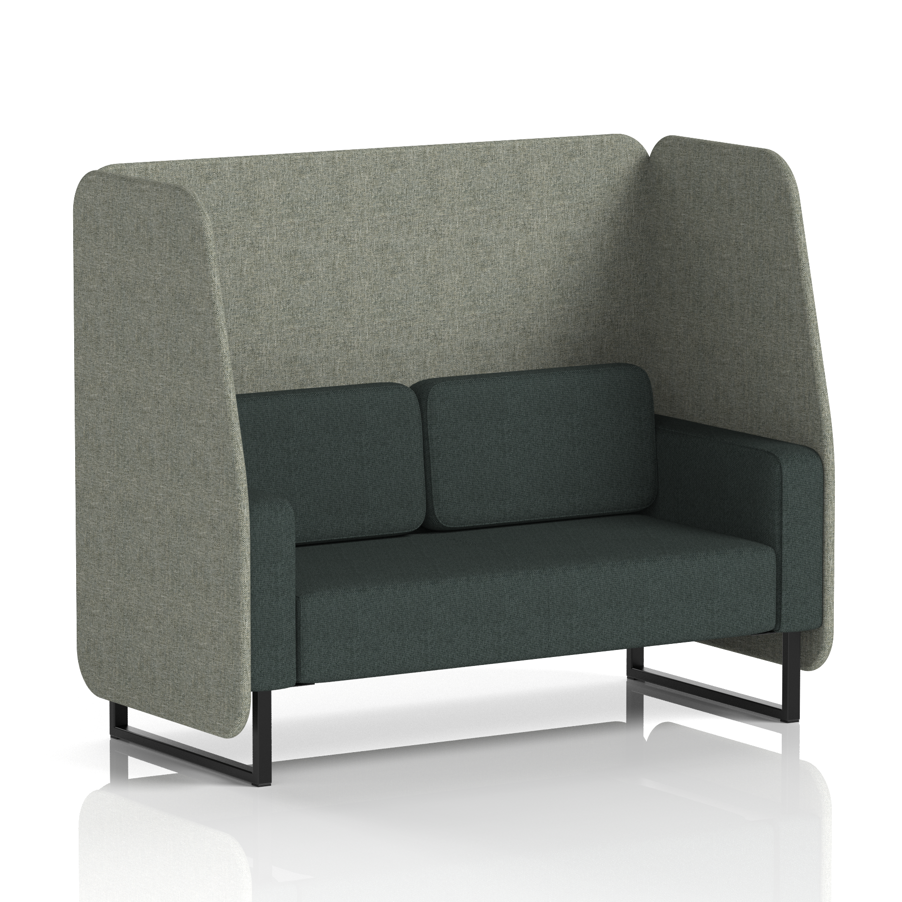 Brixworth Open Booth With Black Legs in Two Tone