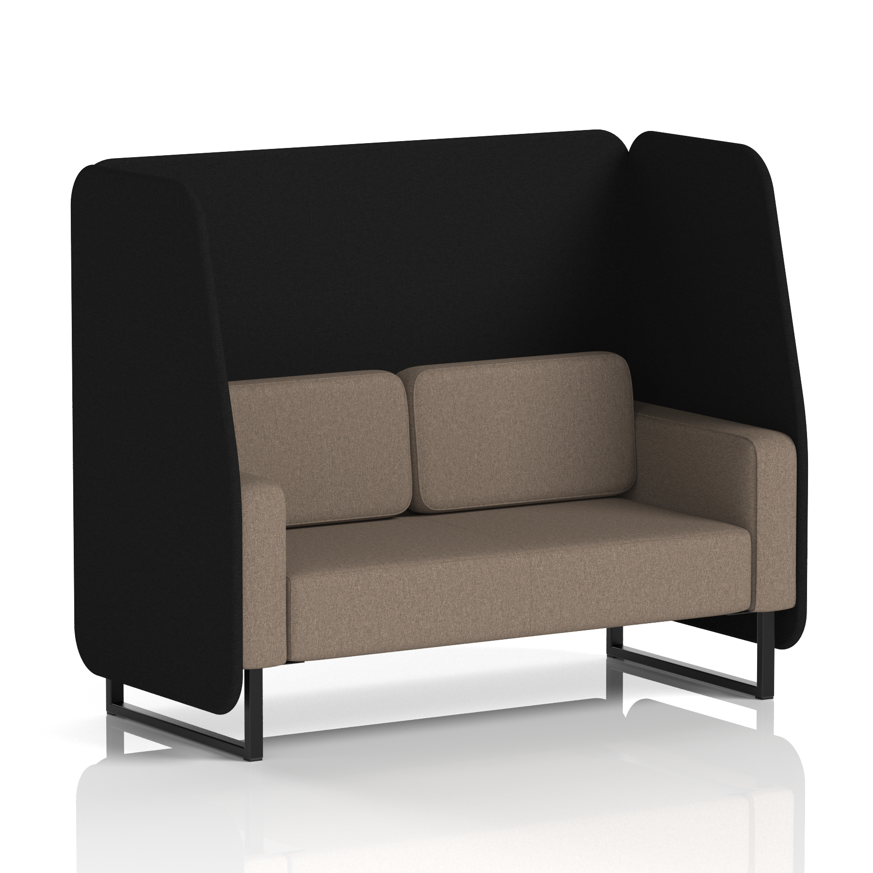 Brixworth Open Booth With Black Legs in Two Tone