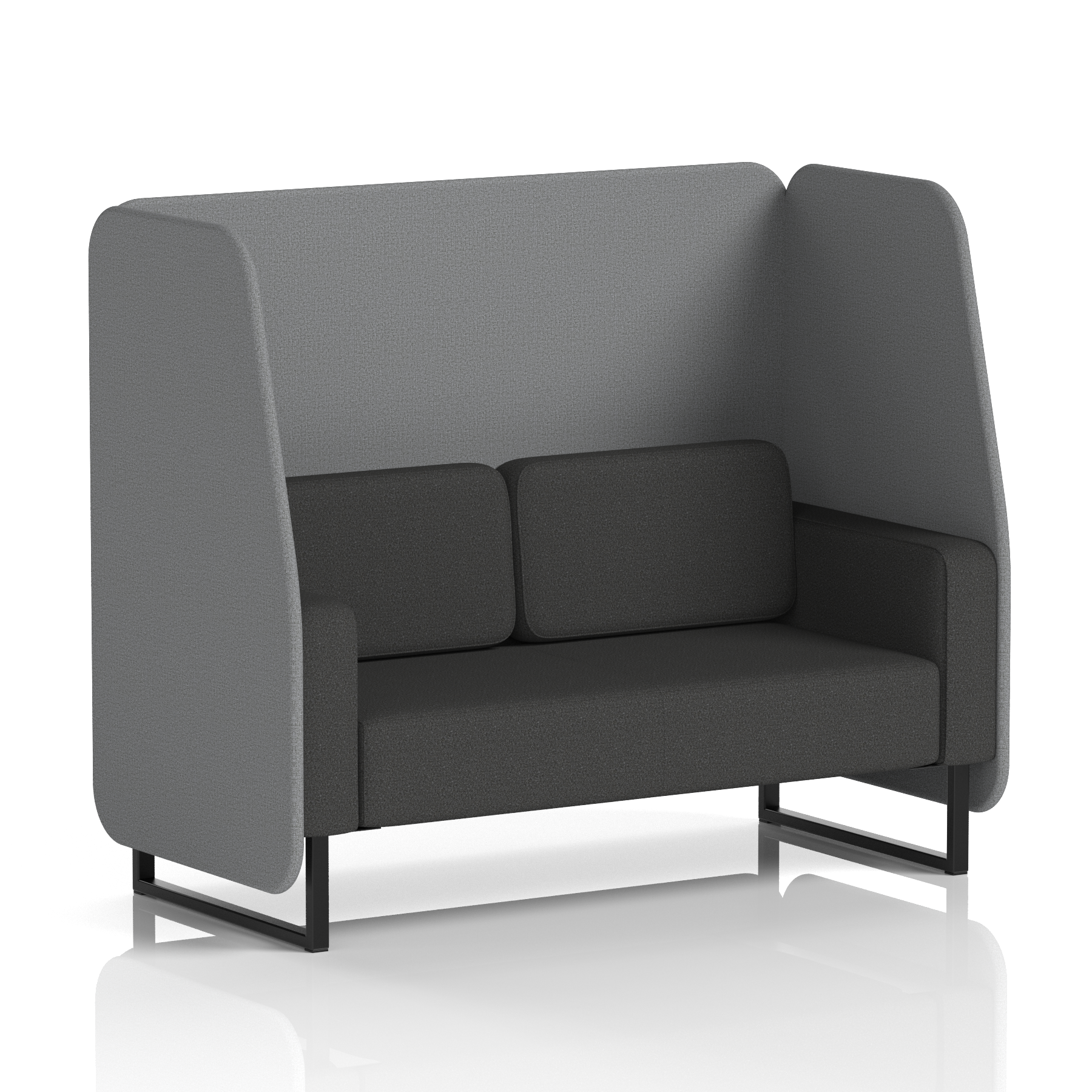 Brixworth Open Booth With Black Legs in Two Tone