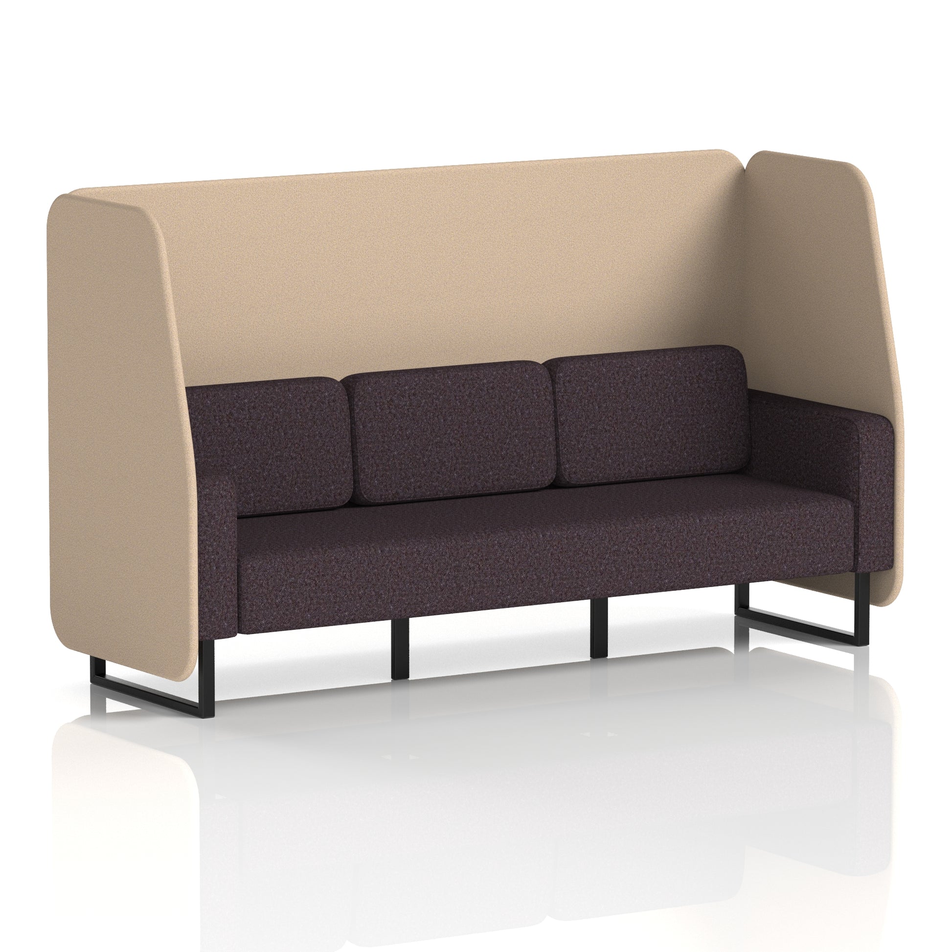 Brixworth Open Booth With Black Legs in Two Tone