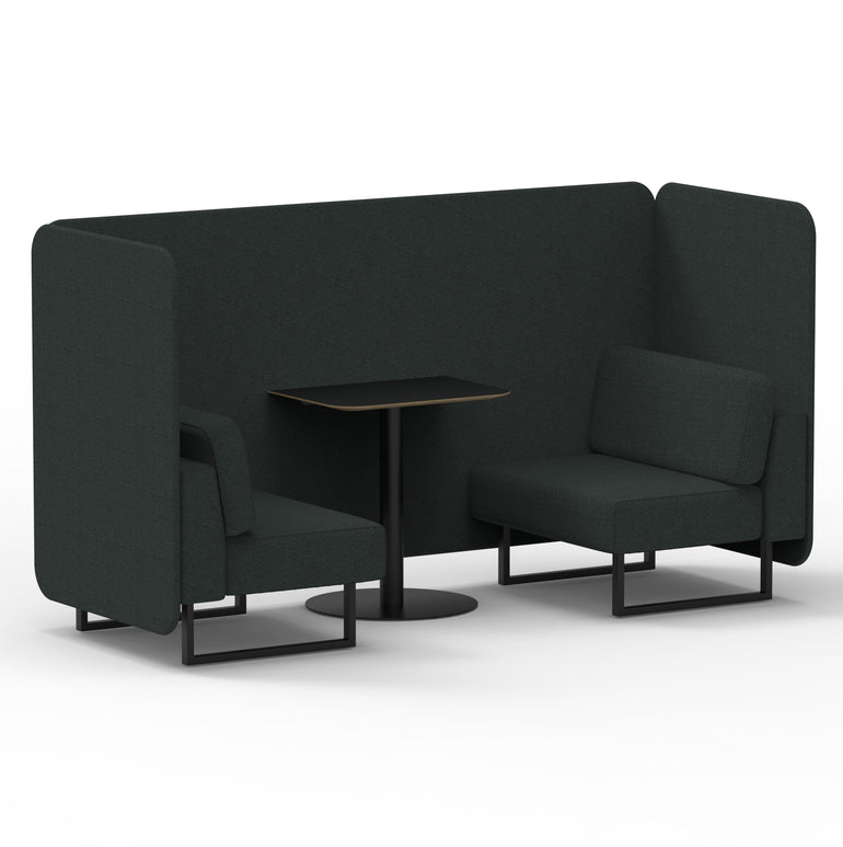 Brixworth Bench Booth With Black Table In Single Tone