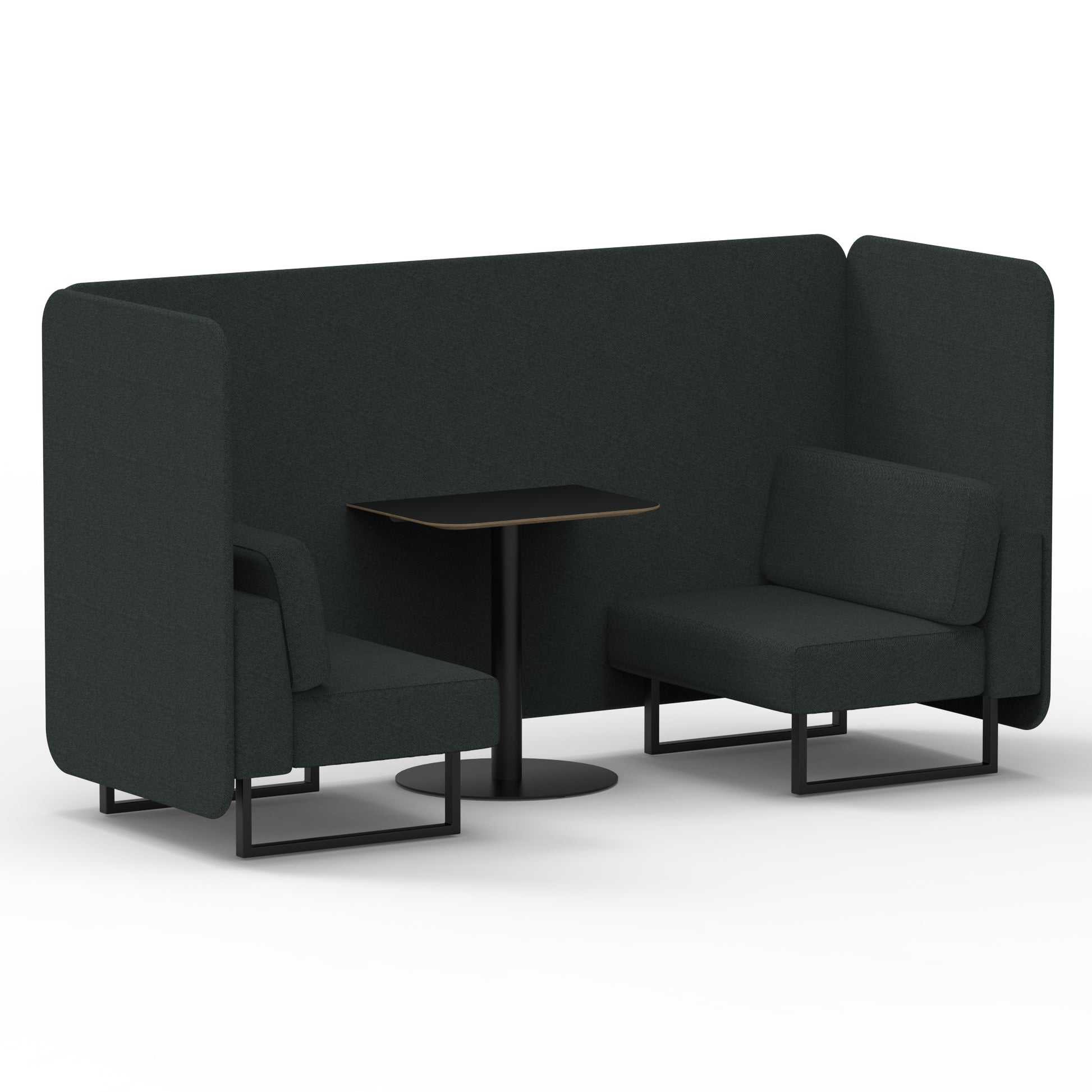Brixworth Bench Booth With Black Table In Single Tone