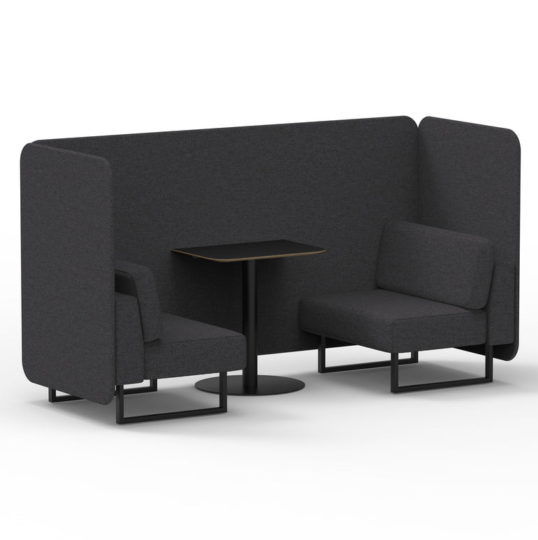 Brixworth Bench Booth With Black Table In Single Tone