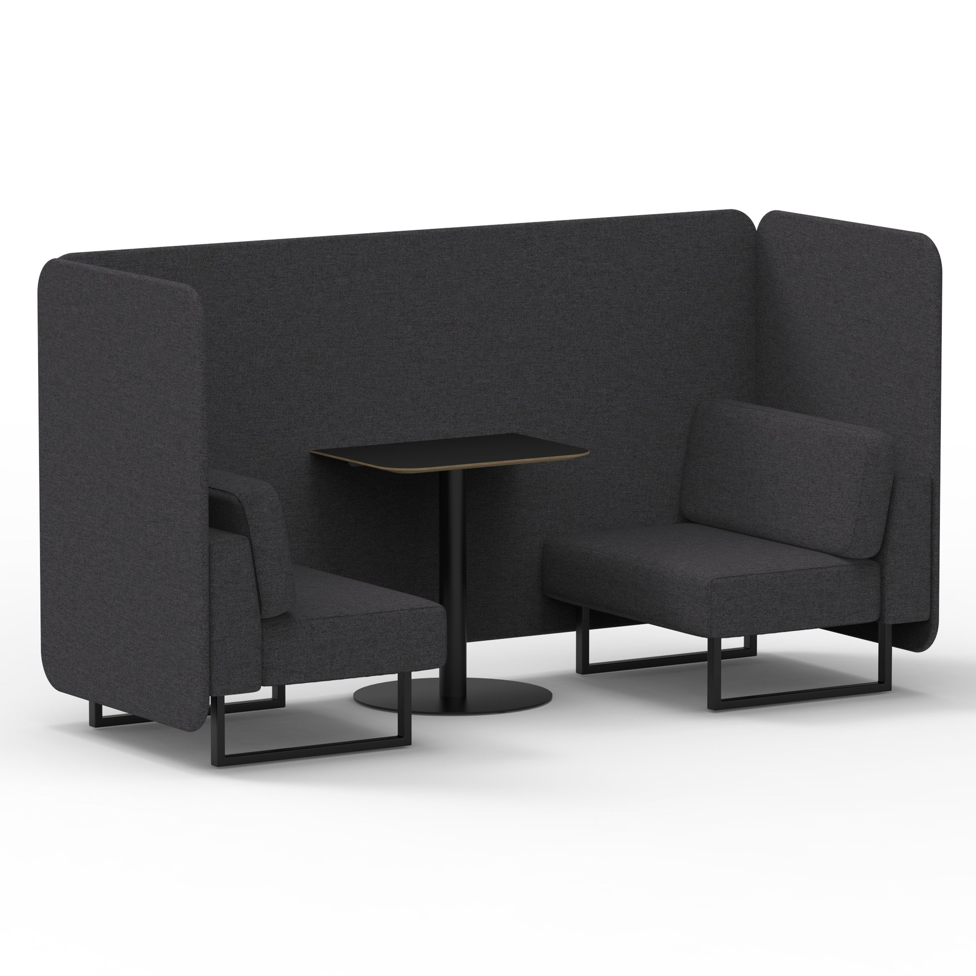 Brixworth Bench Booth With Black Table In Single Tone