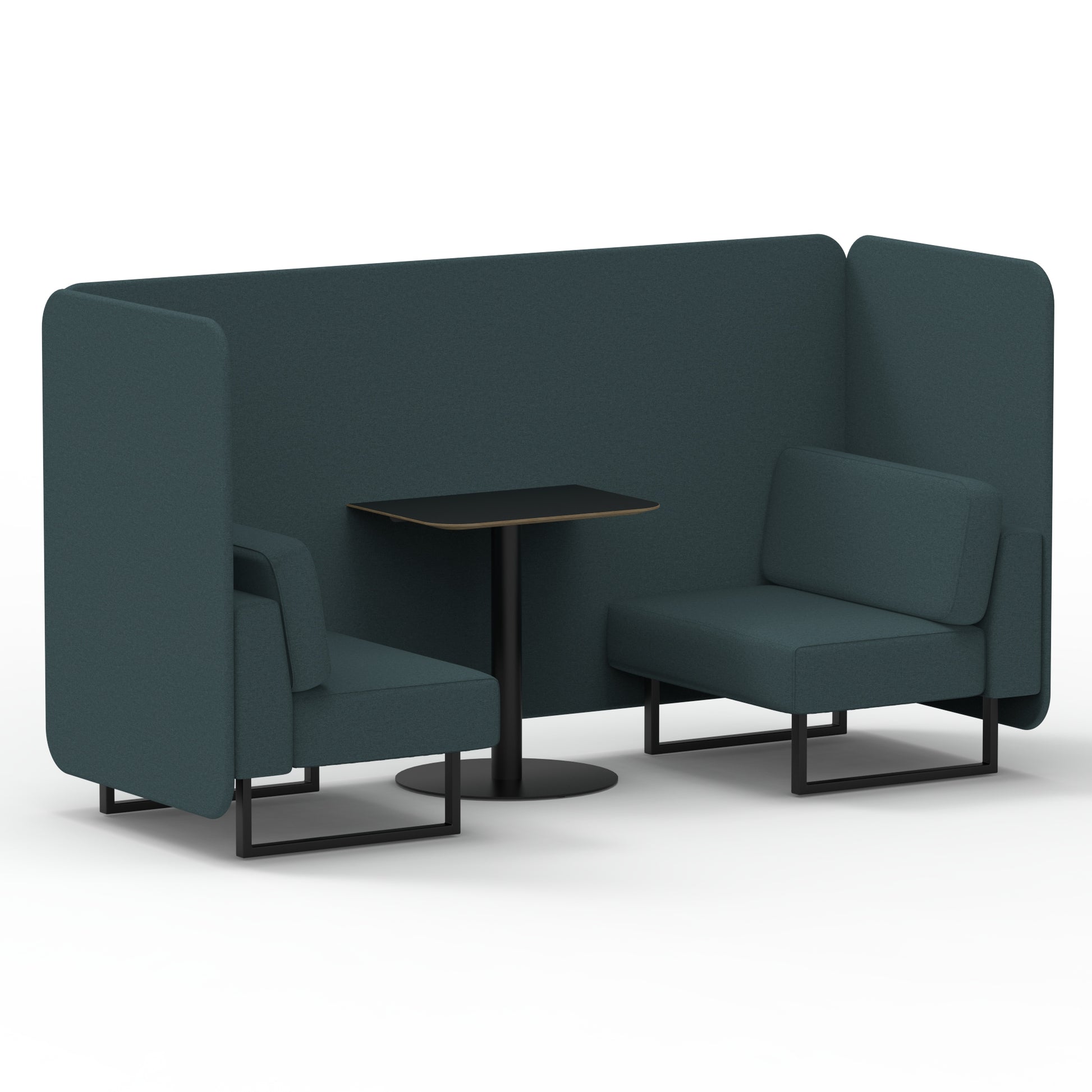 Brixworth Bench Booth With Black Table In Single Tone