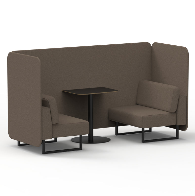 Brixworth Bench Booth With Black Table In Single Tone