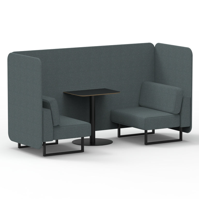 Brixworth Bench Booth With Black Table In Single Tone