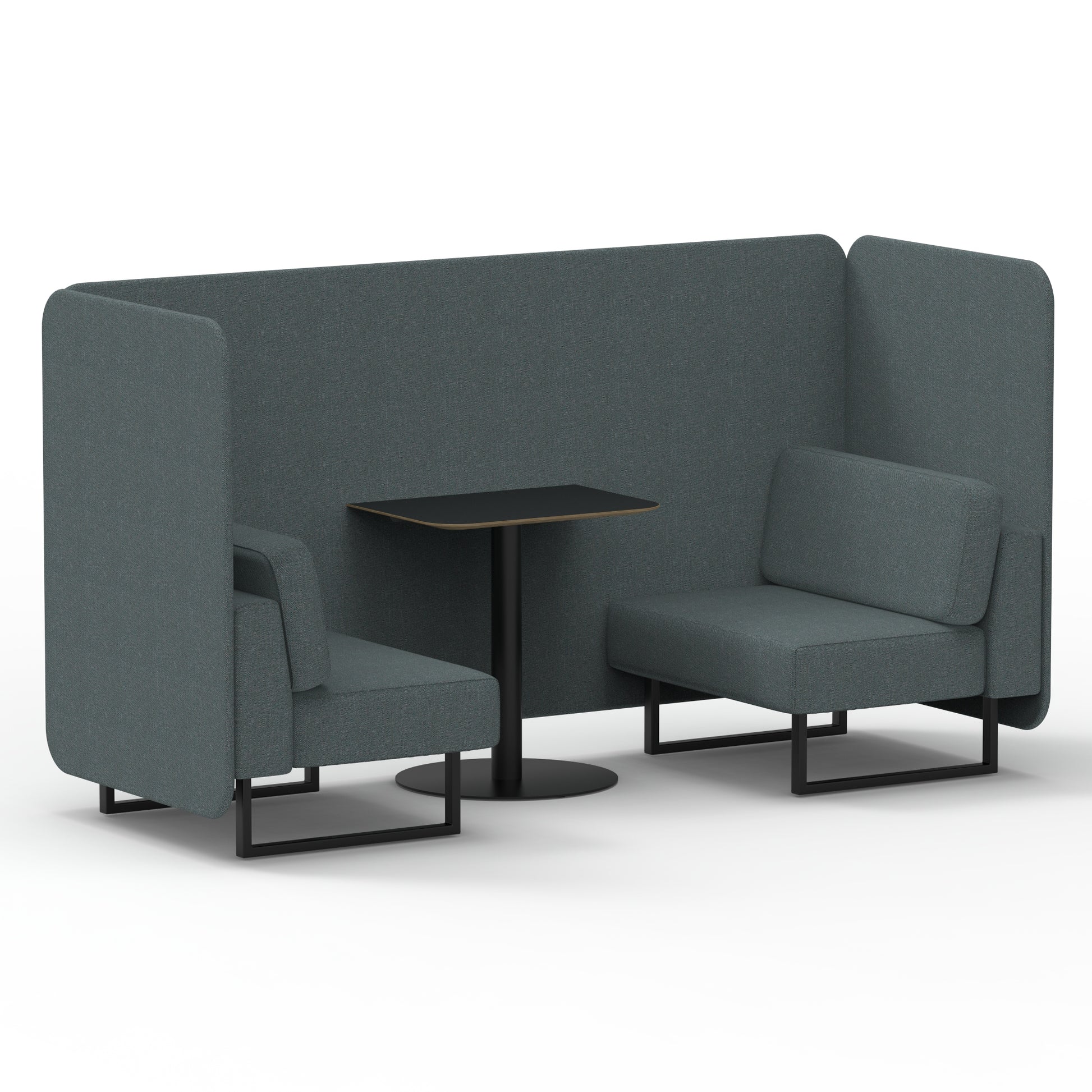 Brixworth Bench Booth With Black Table In Single Tone