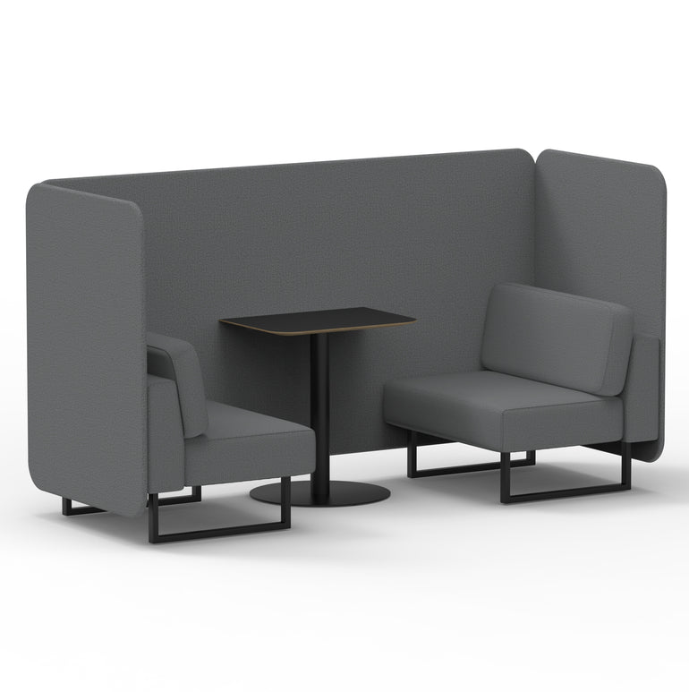 Brixworth Bench Booth With Black Table In Single Tone