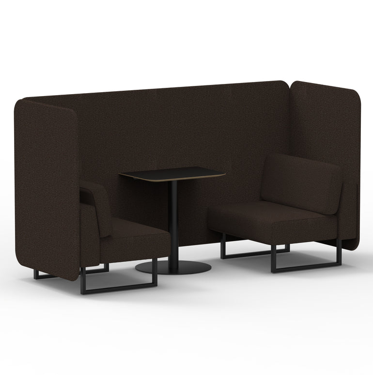 Brixworth Bench Booth With Black Table In Single Tone