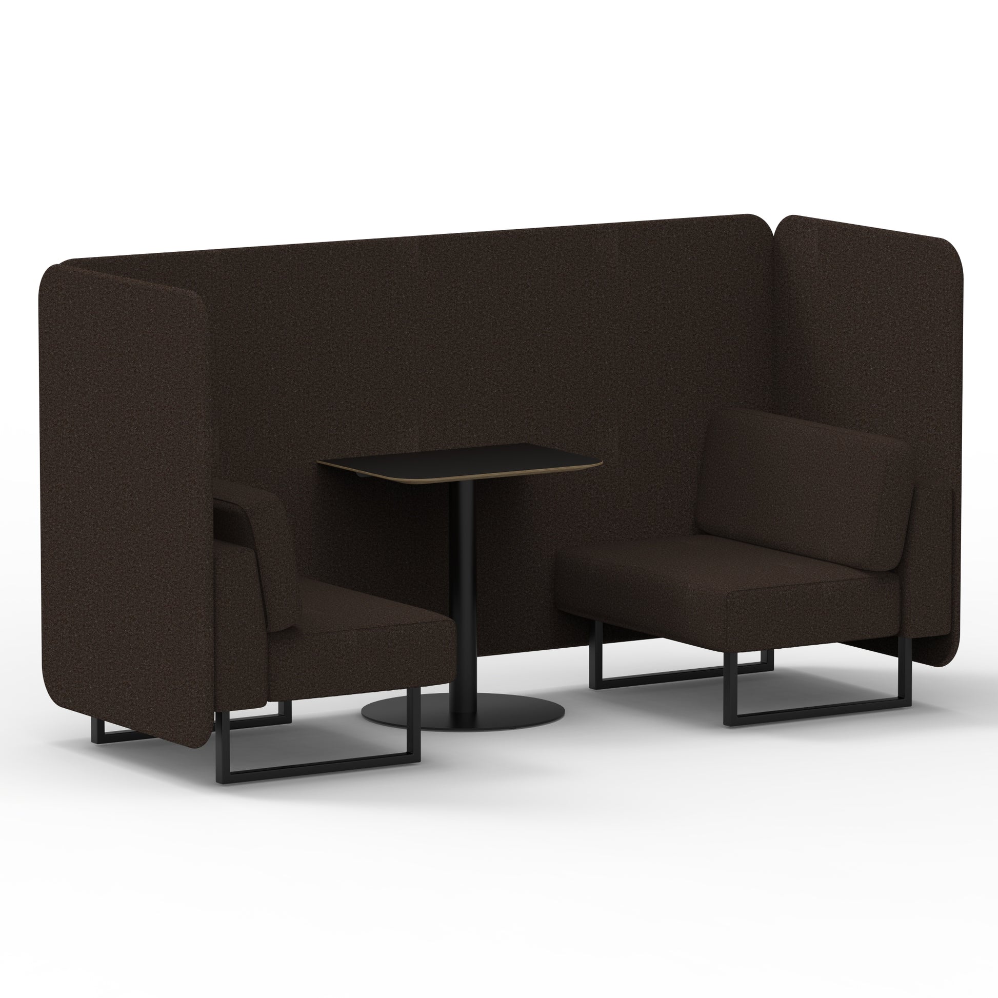Brixworth Bench Booth With Black Table In Single Tone