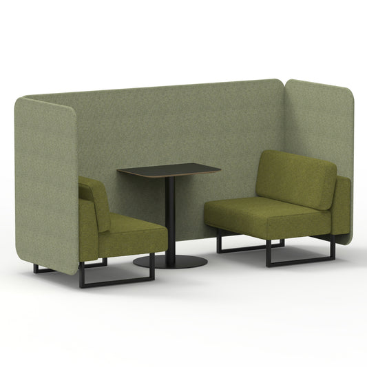 EE - Brixworth Bench Booth With Black Table In Two Tone