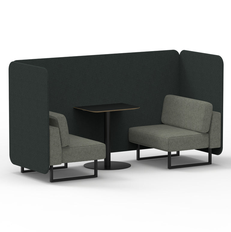 Brixworth Bench Booth With Black Table In Two Tone