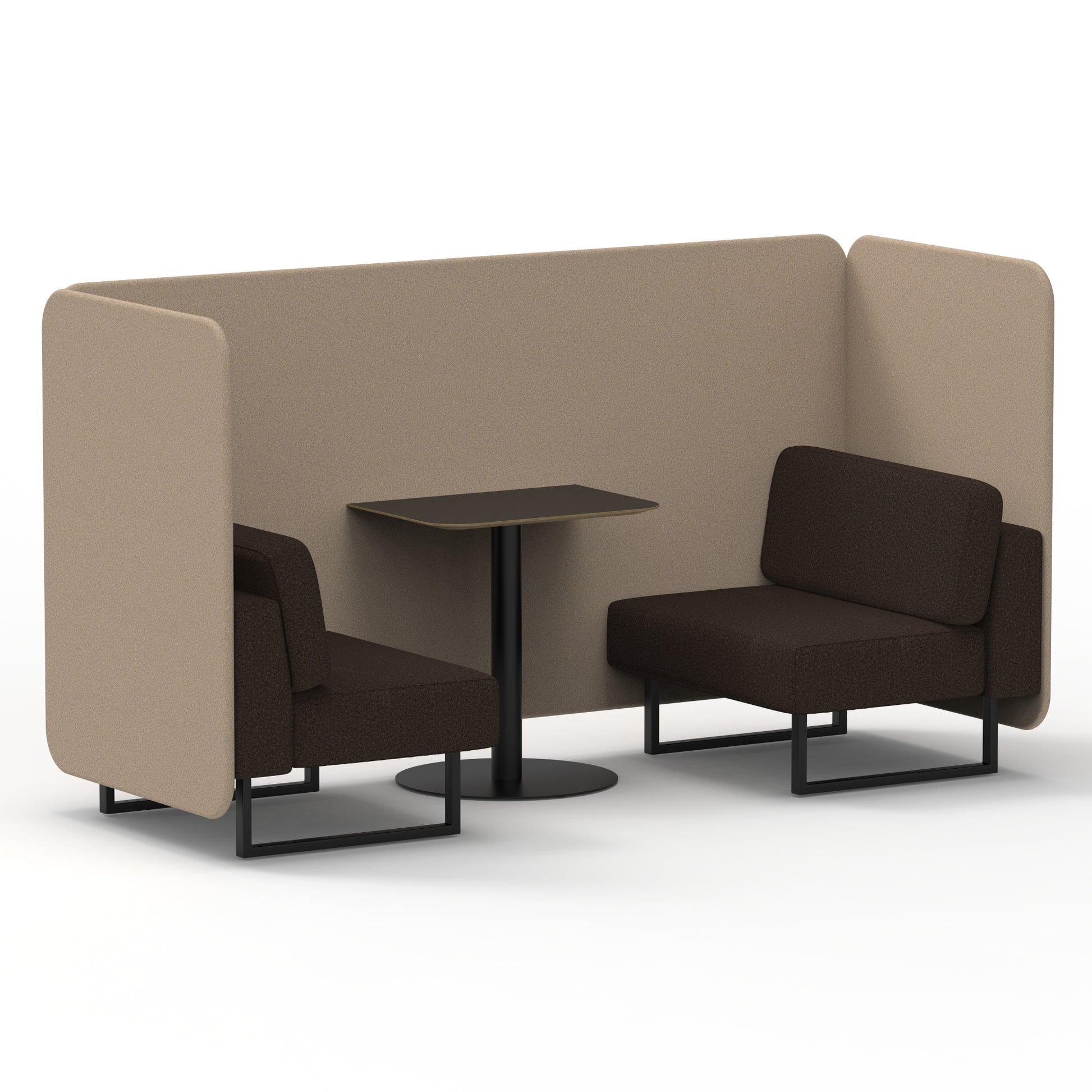 Brixworth Bench Booth With Black Table In Two Tone