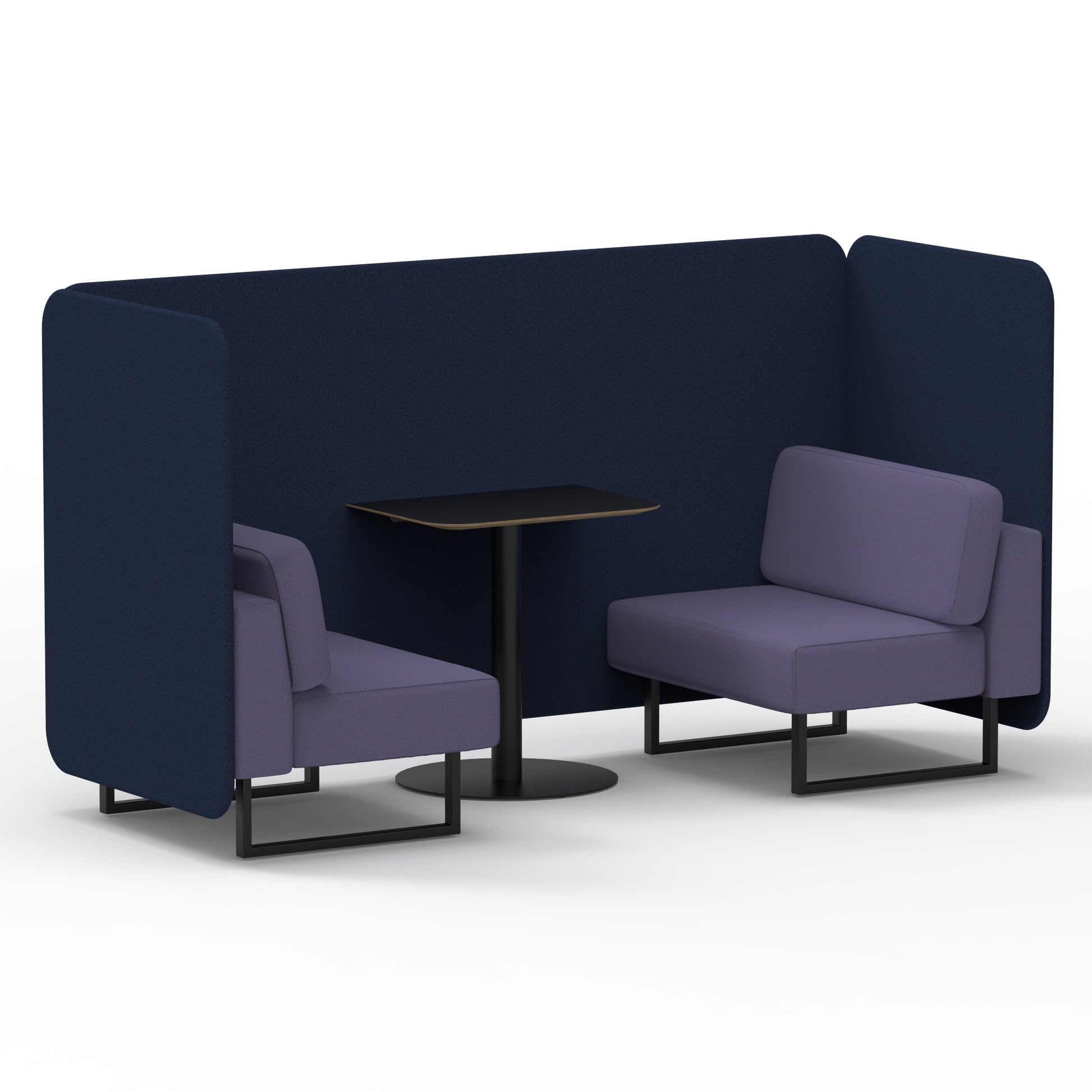 Brixworth Bench Booth With Black Table In Two Tone