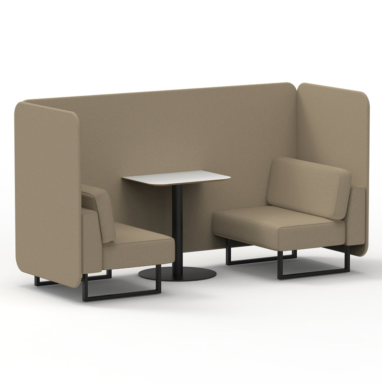 Brixworth Bench Booth With White Table In Single Tone