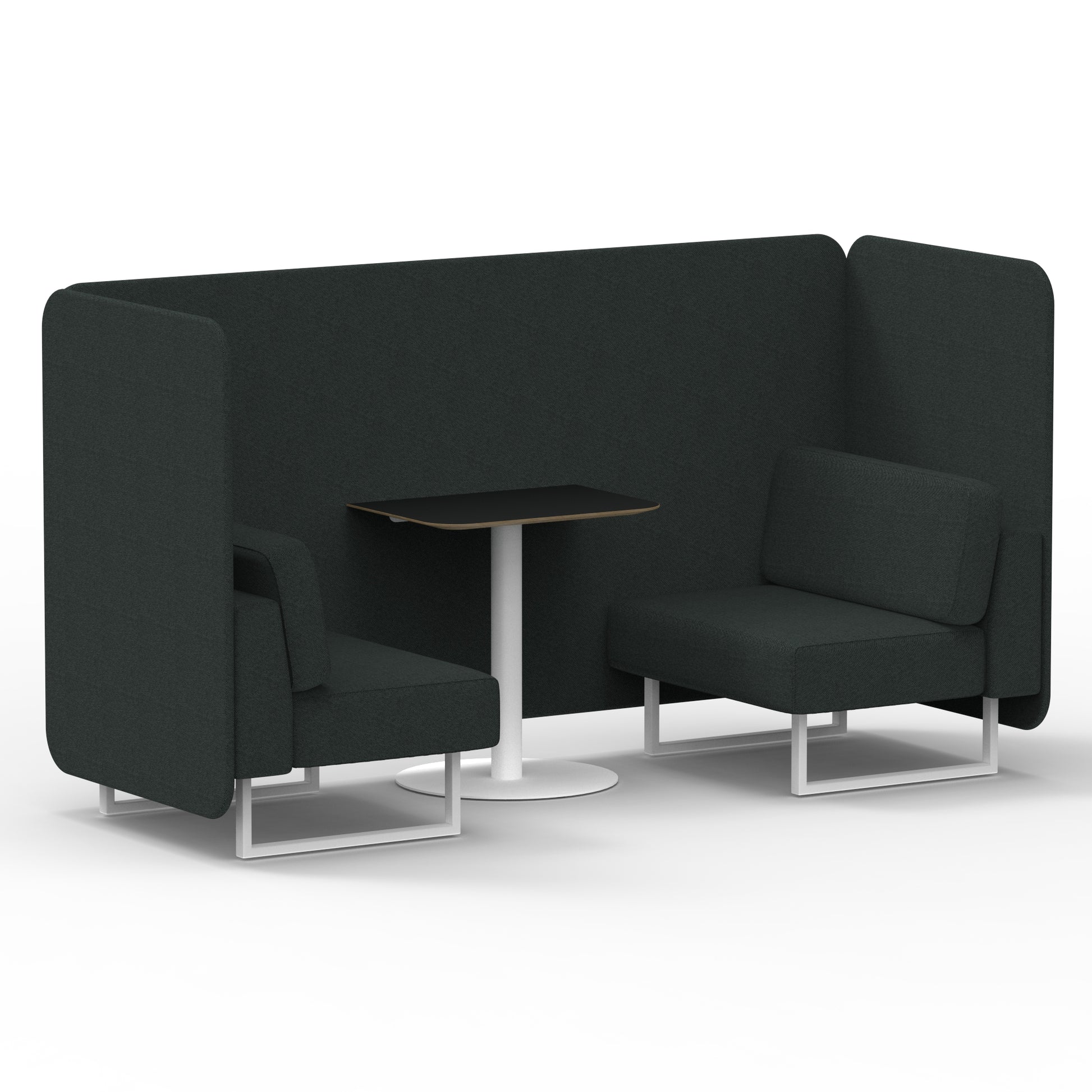 Brixworth Bench Booth With Black Table In Single Tone