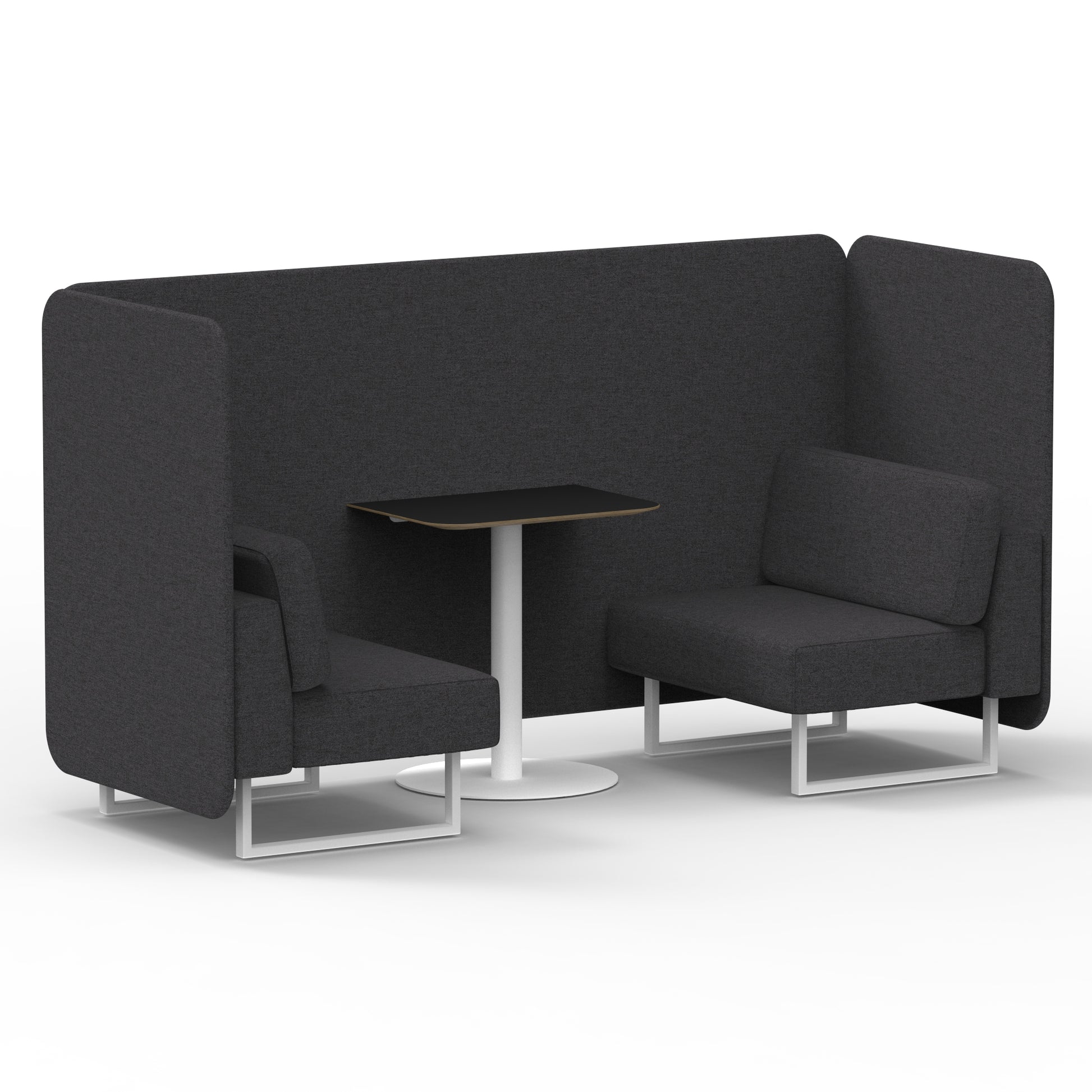 Brixworth Bench Booth With Black Table In Single Tone