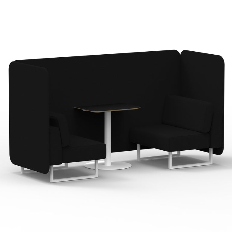 Brixworth Bench Booth With Black Table In Single Tone