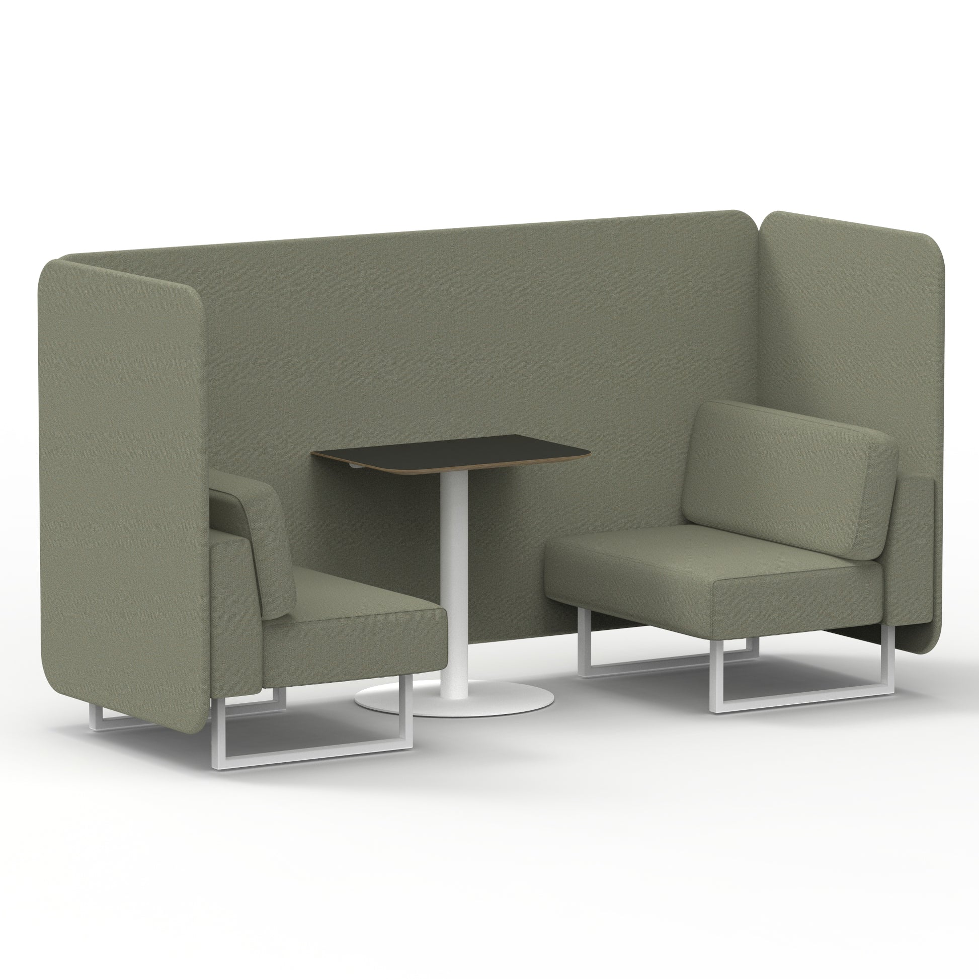 Brixworth Bench Booth With Black Table In Single Tone