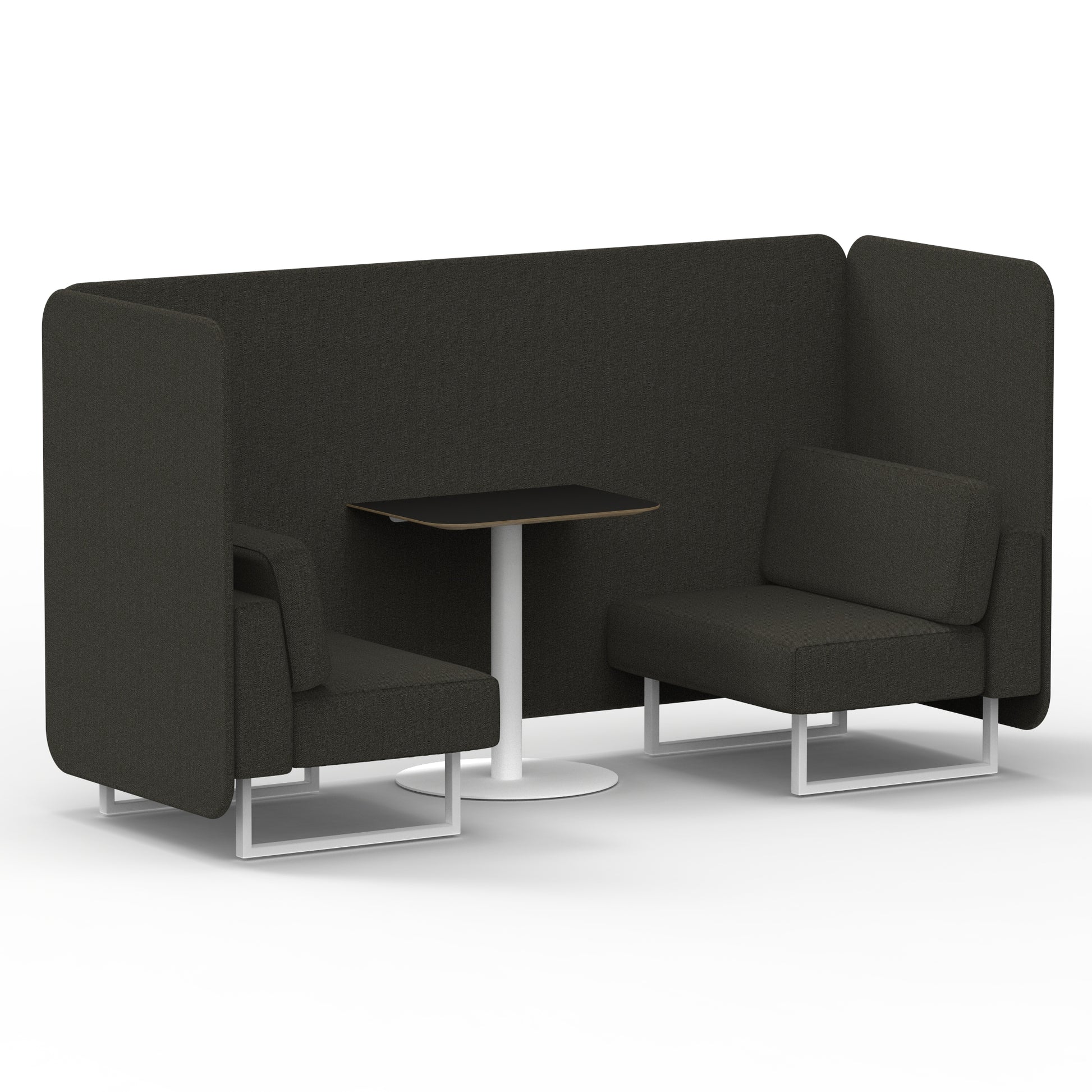 Brixworth Bench Booth With Black Table In Single Tone
