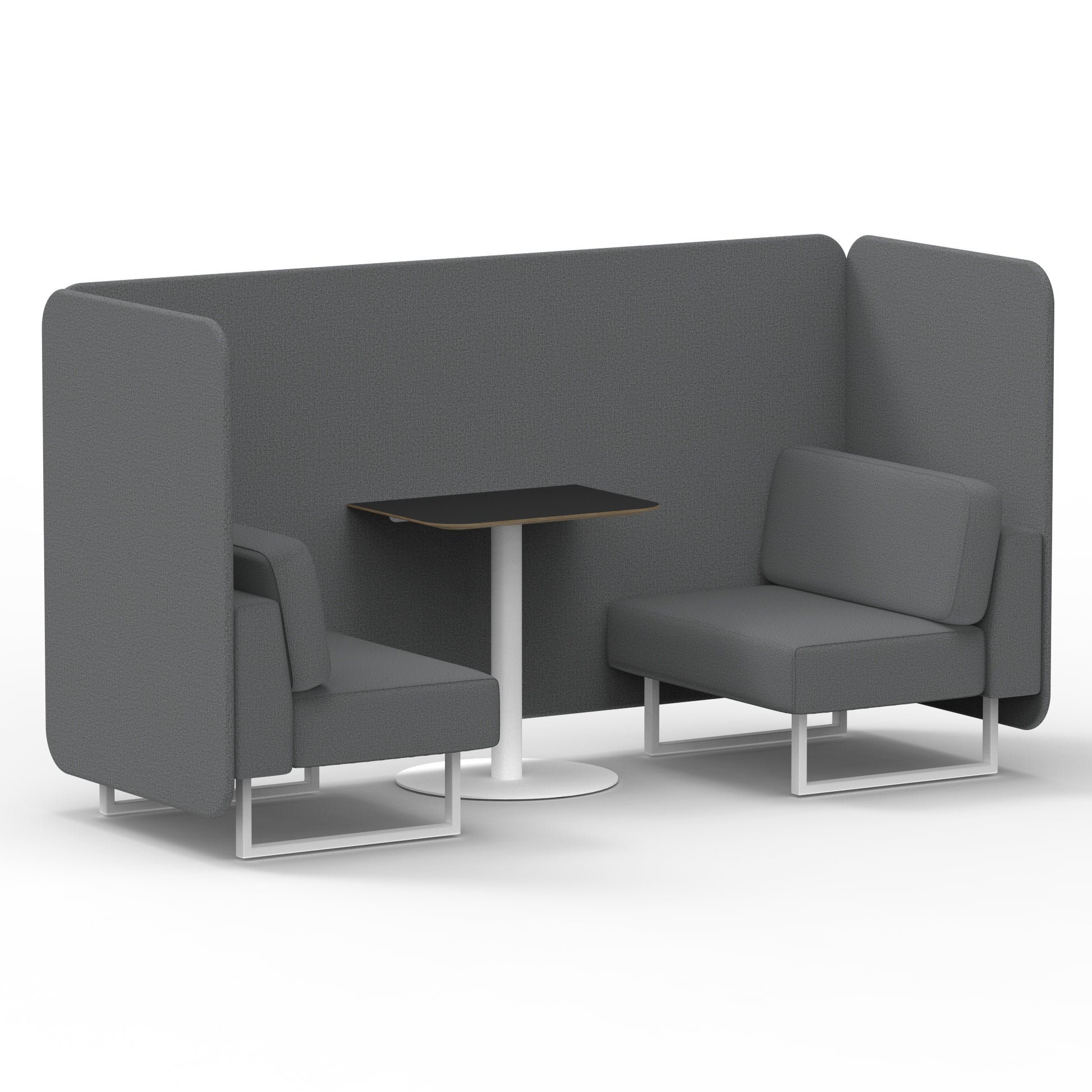 Brixworth Bench Booth With Black Table In Single Tone