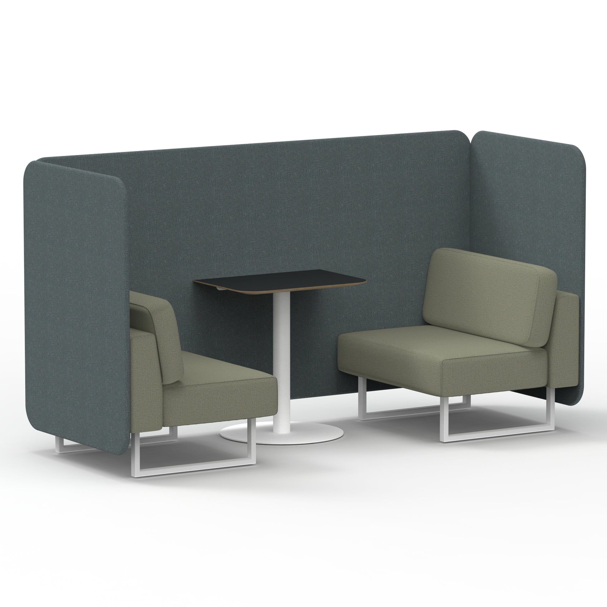 Brixworth Bench Booth With Black Table In Two Tone