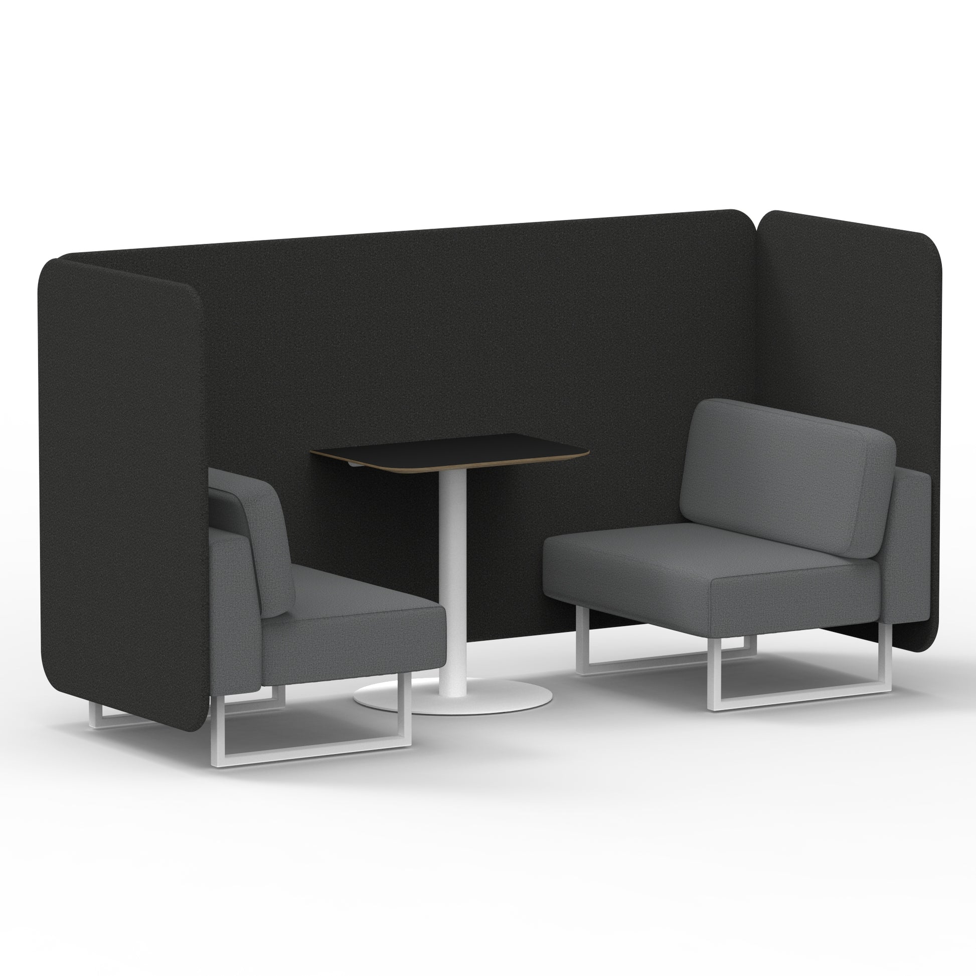 Brixworth Bench Booth With Black Table In Two Tone