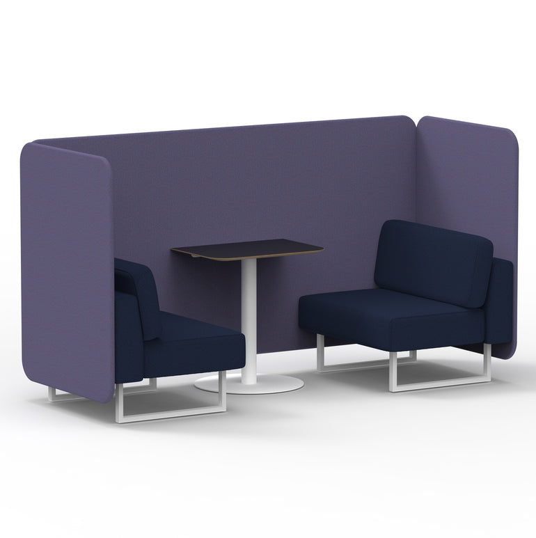 Brixworth Bench Booth With Black Table In Two Tone