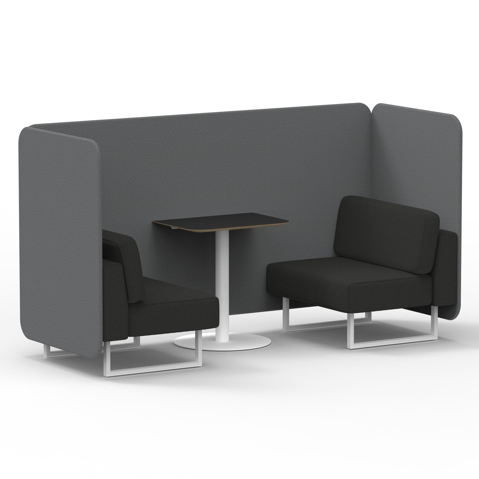 Brixworth Bench Booth With Black Table In Two Tone