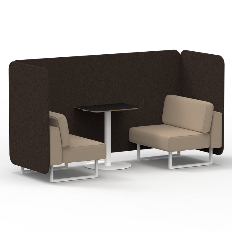 Brixworth Bench Booth With Black Table In Two Tone