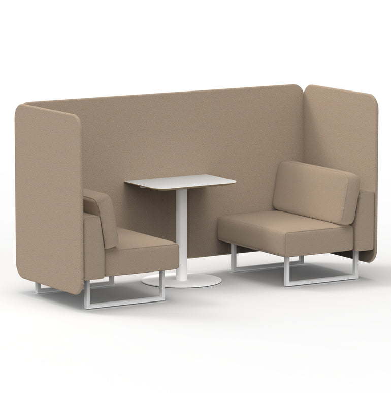 Brixworth Bench Booth With White Table In Single Tone