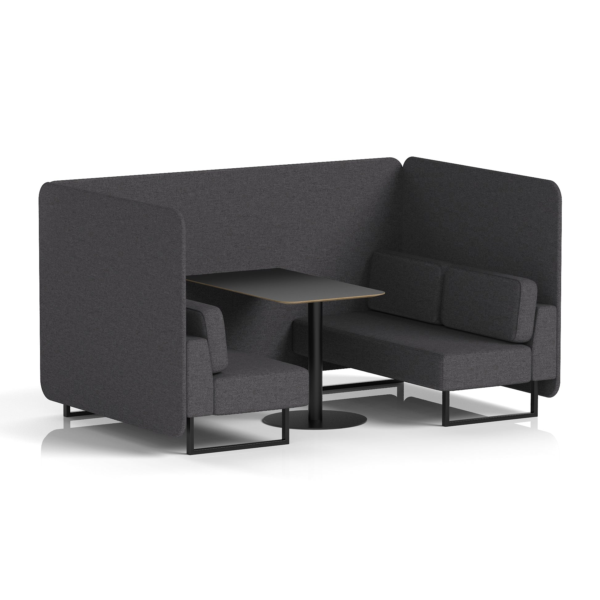 Brixworth Bench Booth With Black Table In Single Tone