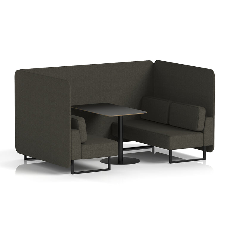 Brixworth Bench Booth With Black Table In Single Tone