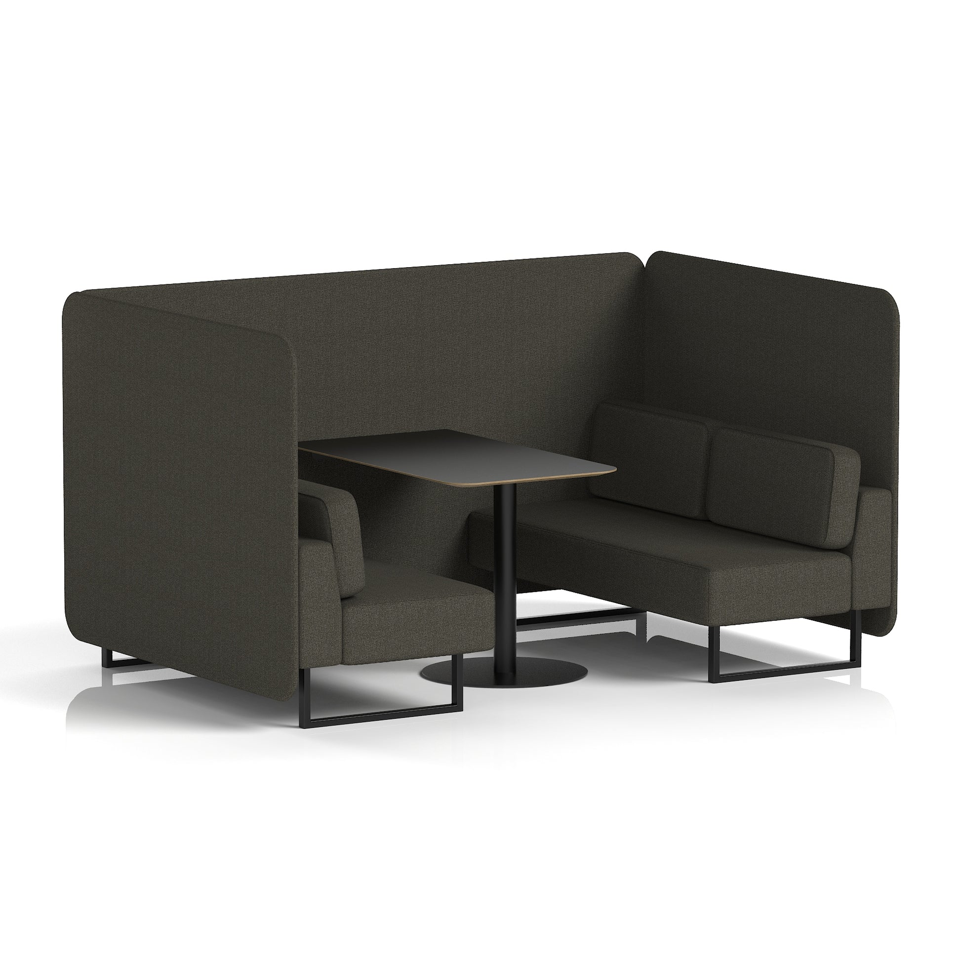 Brixworth Bench Booth With Black Table In Single Tone