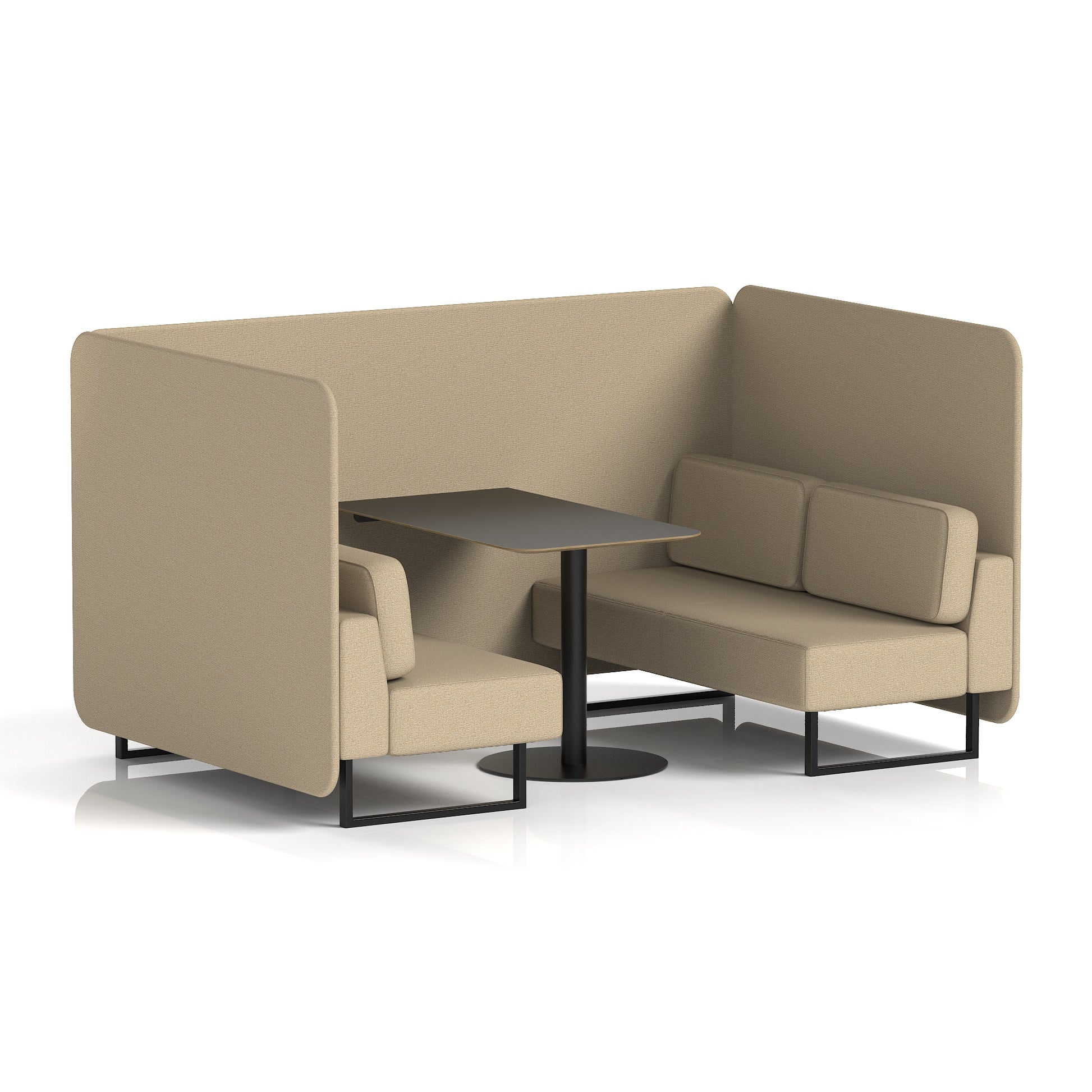 Brixworth Bench Booth With Black Table In Single Tone